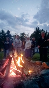 campfire, moon, campground guests